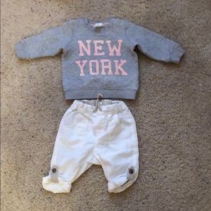 Sweatshirt and pants.